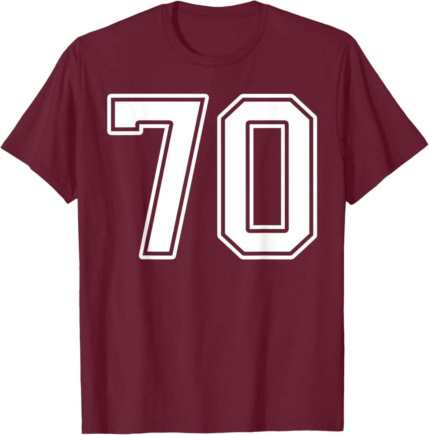 Number 70 Fan Player Jersey Style #70 Men Women Kids T-Shirt - T-Shirt | Maroon