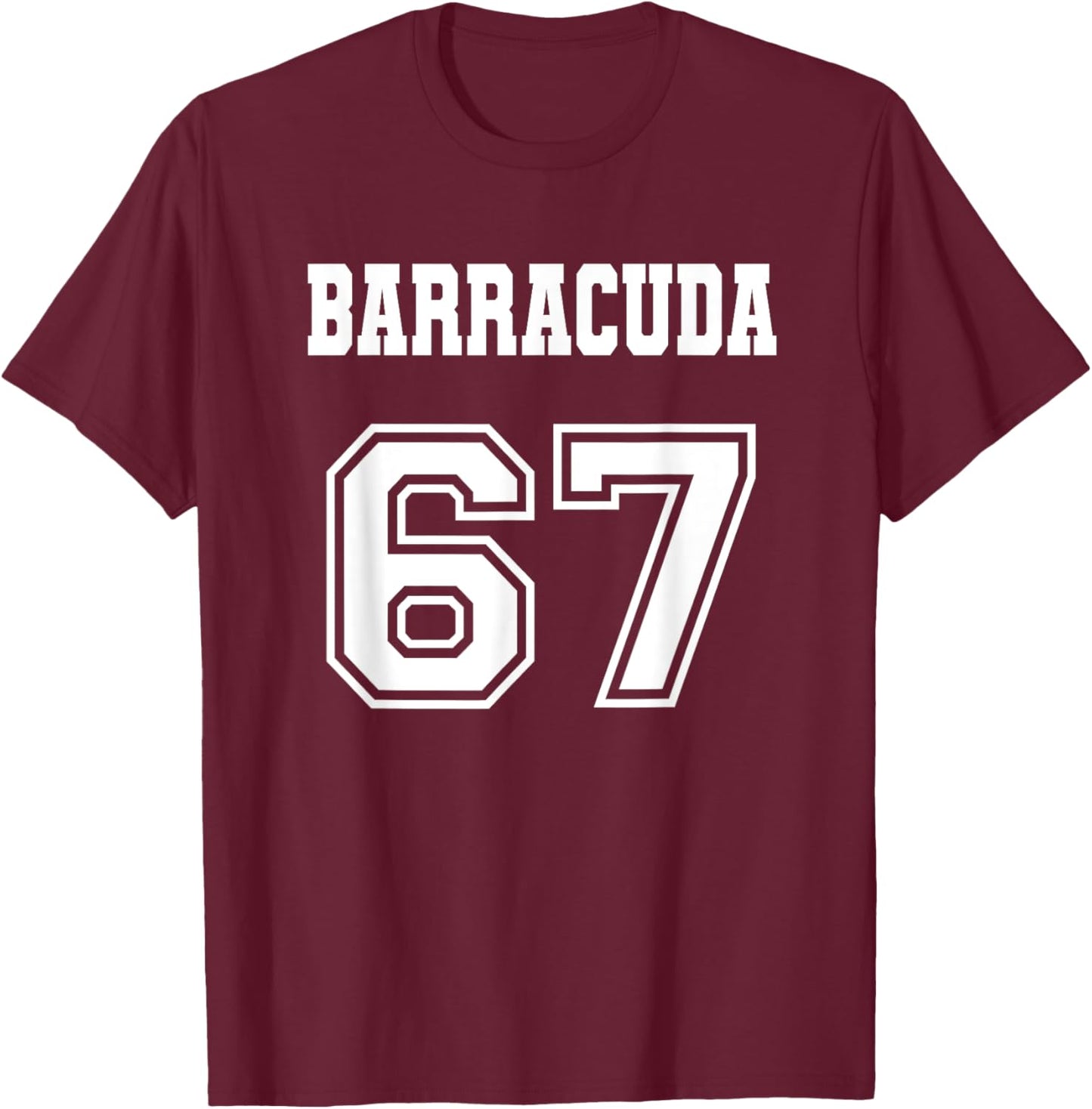 Jersey Style Barracuda 67 1967 Old School Muscle Car Fishing T-Shirt - T-Shirt | Maroon