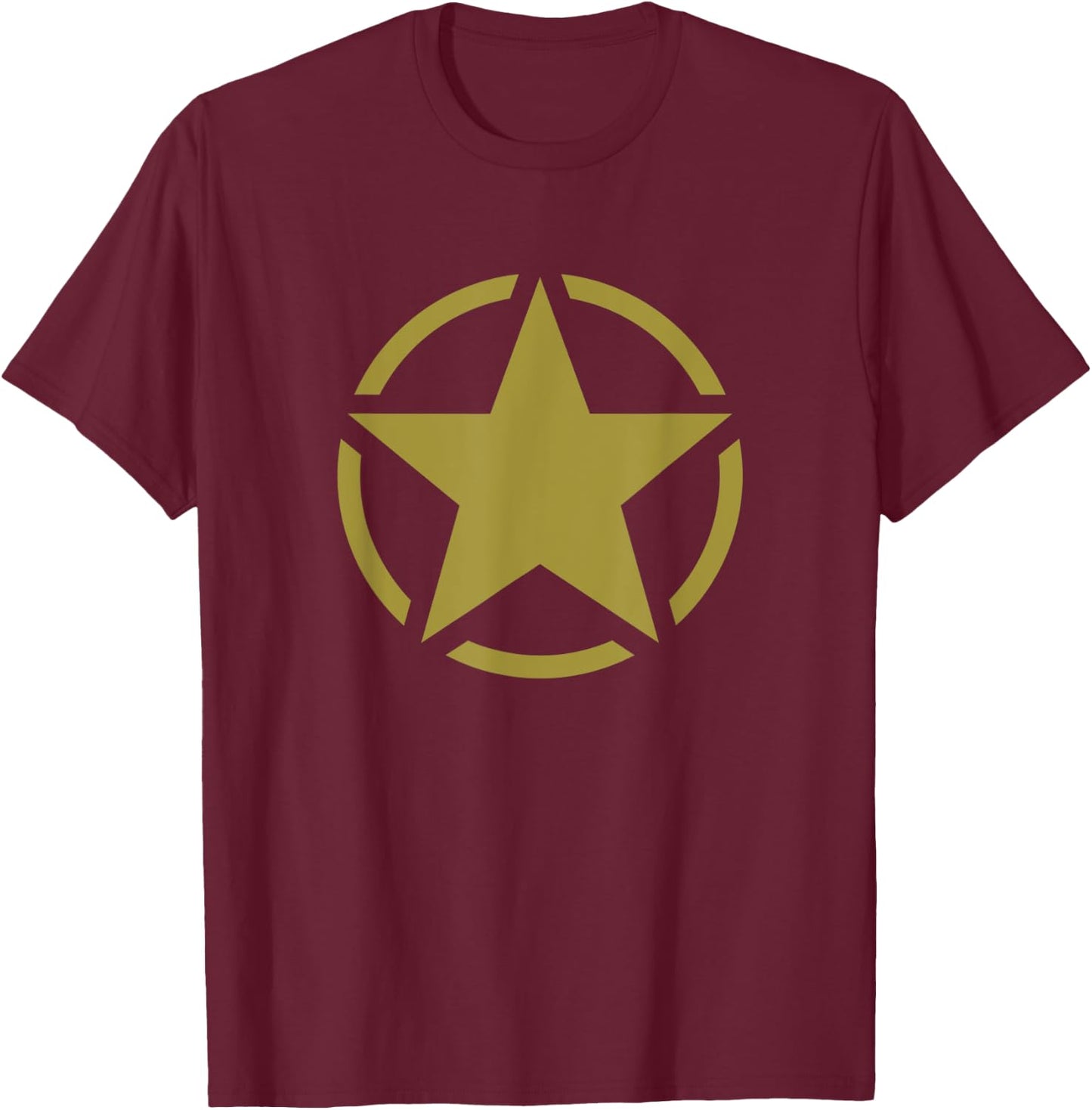 World War Two WW2 Allied Star in Circle T-Shirt - T-Shirt | Maroon