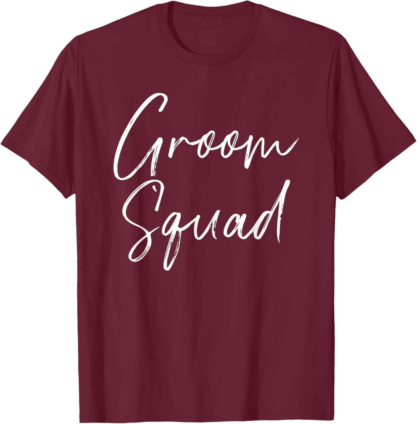 Junggesellenabschied Geschenke Groom Squad Stag Party JGA - Men's Black Modern Casual Bachelor Party - Classic Fit, Short Sleeve, , Small T-Shirt - T-Shirt | Maroon
