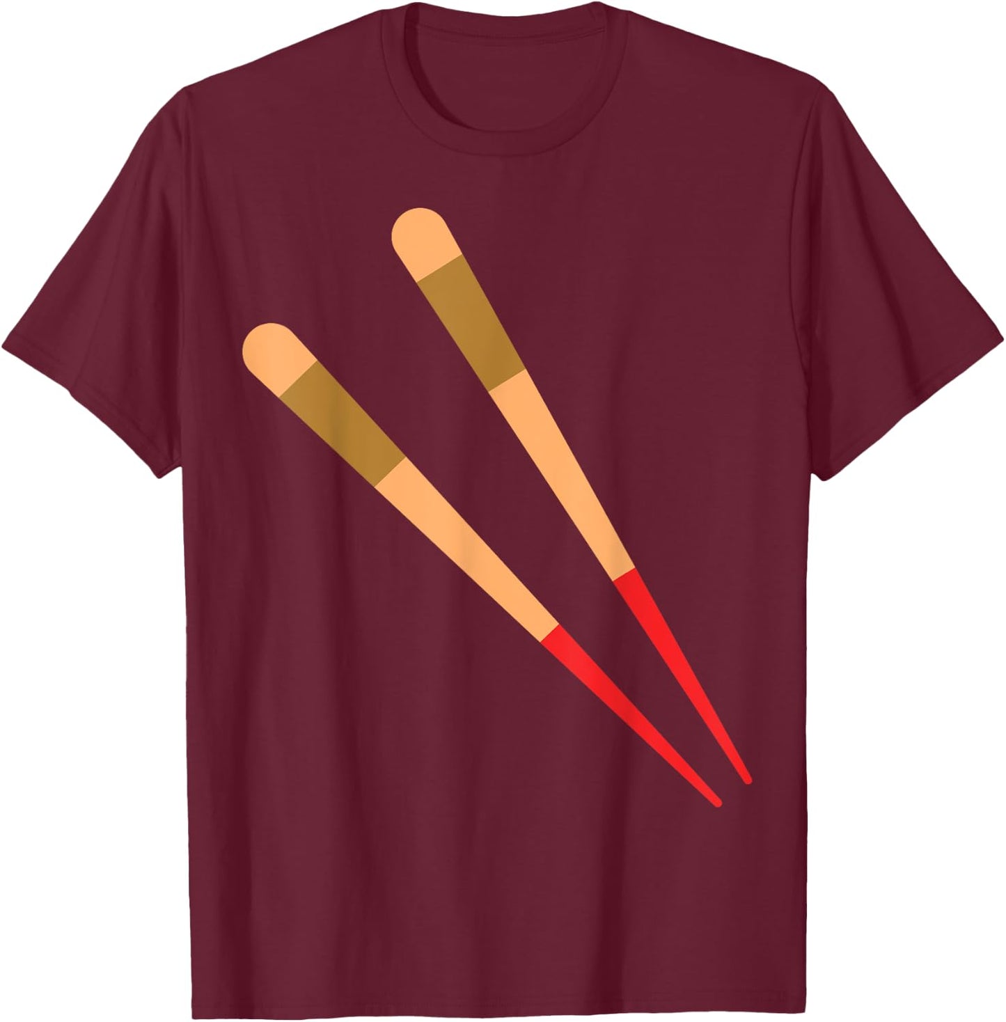 Chopstick Easy Sushi and Chopstick Couple Halloween Costume T-Shirt - T-Shirt | Maroon