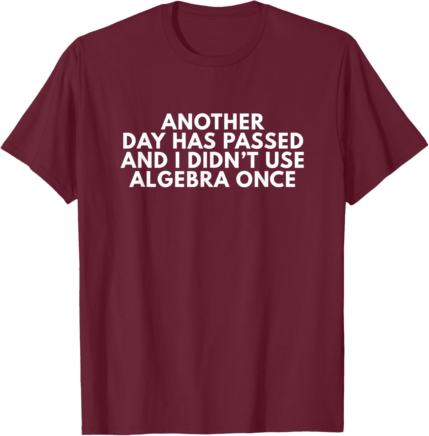 Another Day Has Passed And I Didn't Use Algebra Once T-Shirt - T-Shirt | Maroon