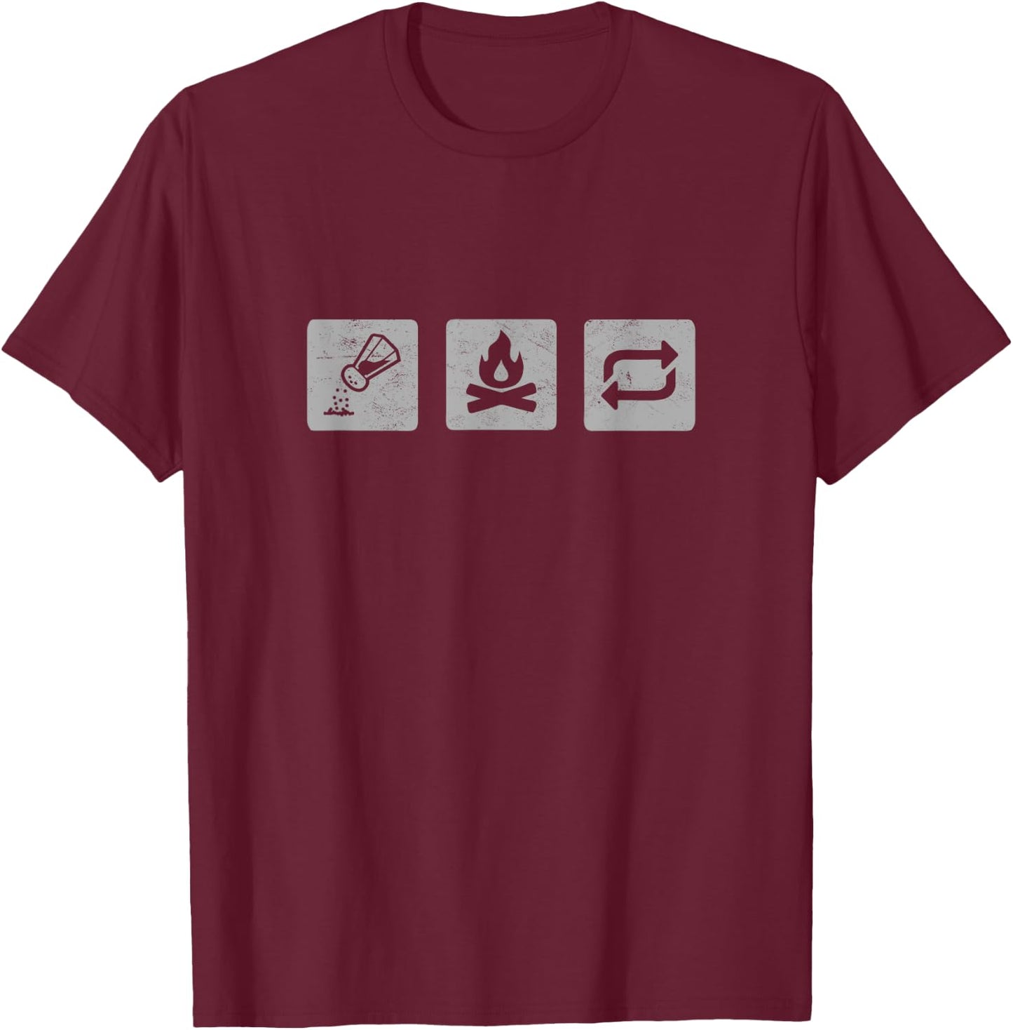 Salt Burn Repeat Symbols supernatural spirit ghost defense T-Shirt - T-Shirt | Maroon