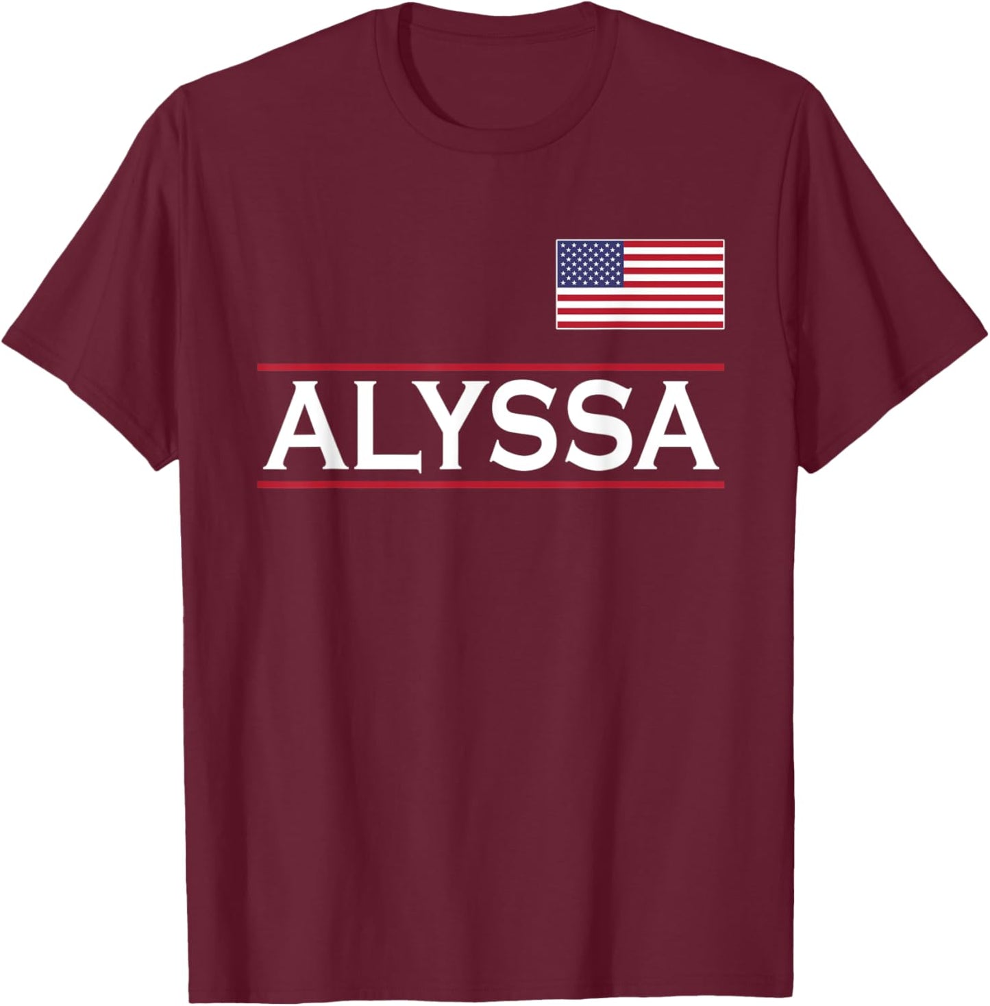ALYSSA Personalized Name Funny Birthday Gift T-Shirt - T-Shirt | Maroon