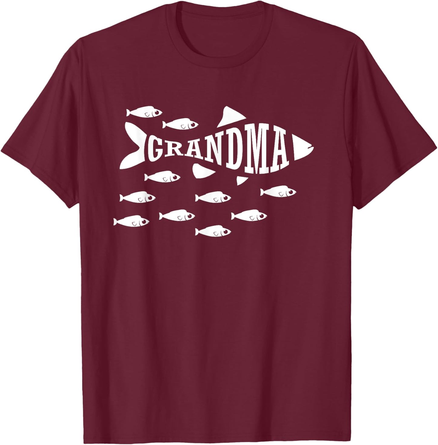 Fishing Grandma Shirt Funny Cute Mother's Day 10 Fish Gift T-Shirt - T-Shirt | Maroon