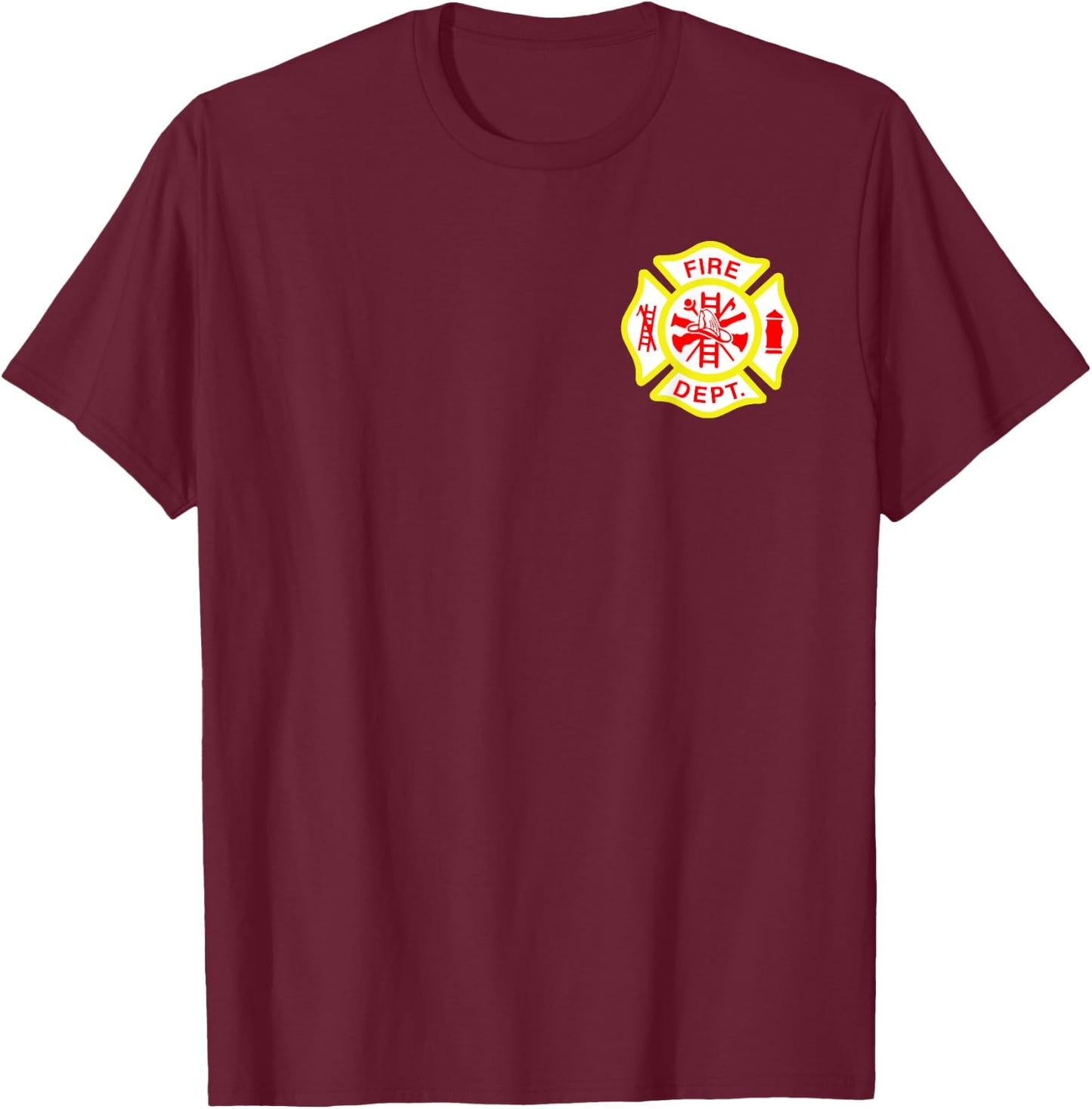 Fire Department Logo Uniform Fireman Symbol Firefighter Gear T-Shirt - T-Shirt | Maroon
