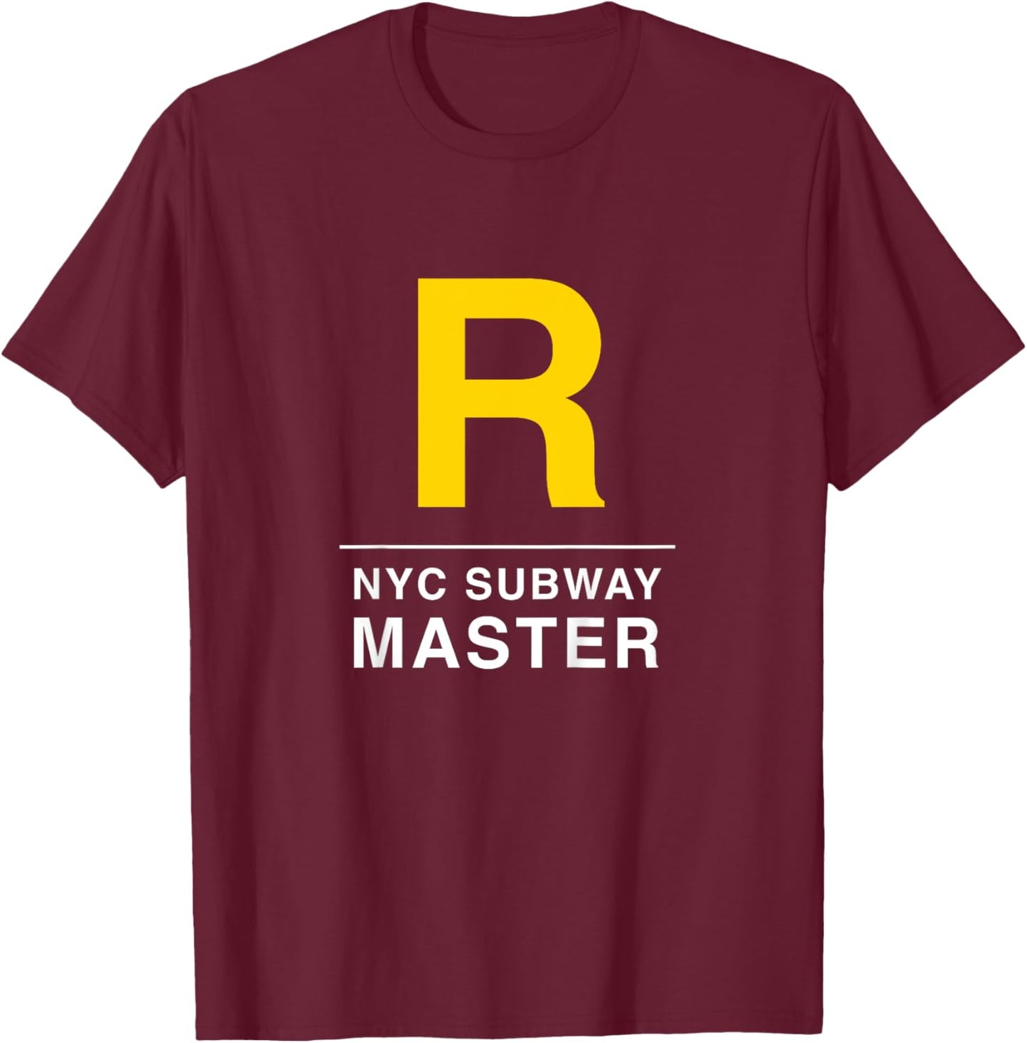 Kids NYC New York City Subway, R Train Graphic T-Shirt - T-Shirt | Maroon