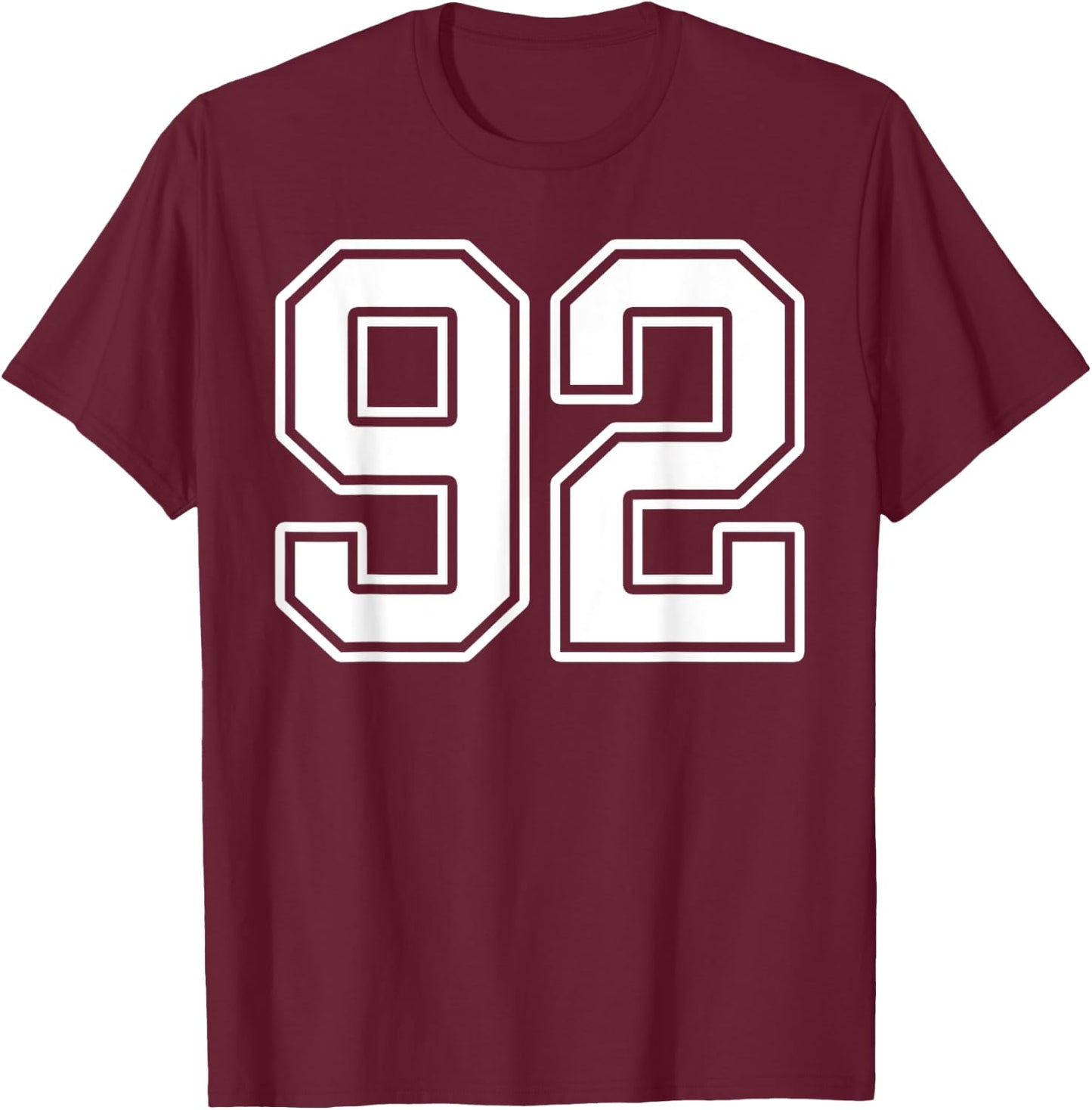 Number 92 Fan Player Jersey Style #92 Men Women Kids T-Shirt - T-Shirt | Maroon