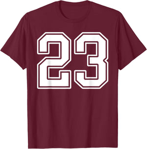 Number 23 Fan Player Jersey Style #23 Men Women Kids T-Shirt - T-Shirt | Maroon