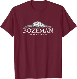 Bozeman Montana , Mountain Town T-Shirt - T-Shirt | Maroon