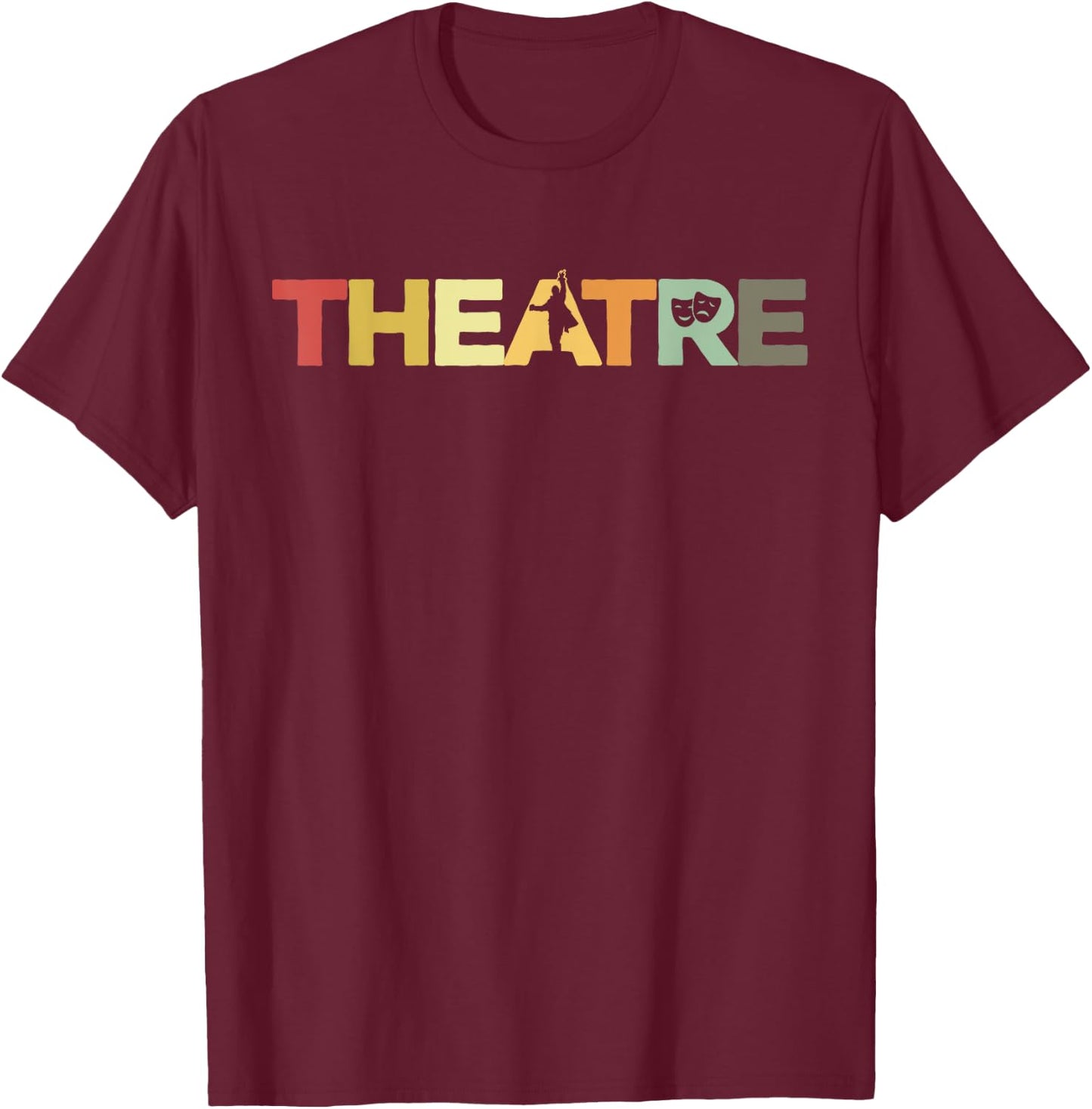 Retro Theatre Actor Rehearsal - Vintage Drama Theater T-Shirt - T-Shirt | Maroon