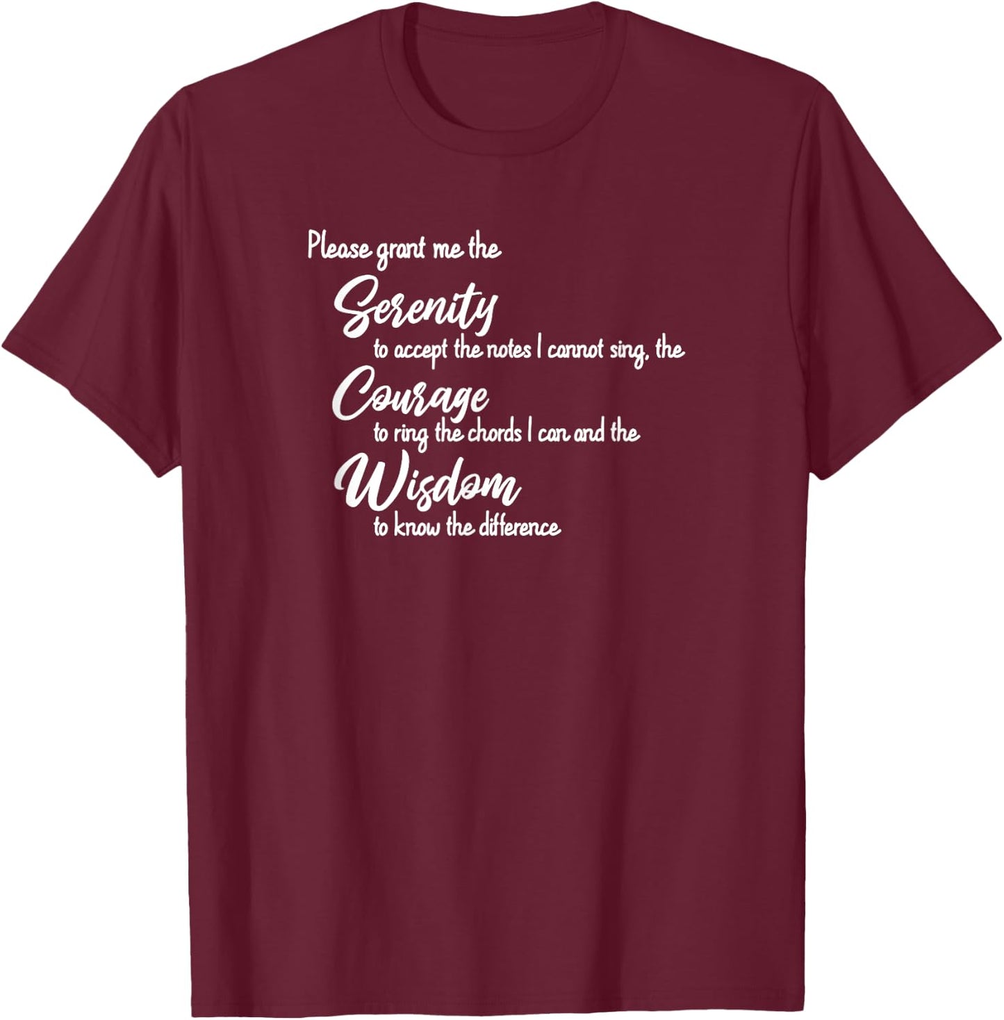 Barbershop Singer Gift Shirt Serenity Courage Wisdom T-Shirt - T-Shirt | Maroon