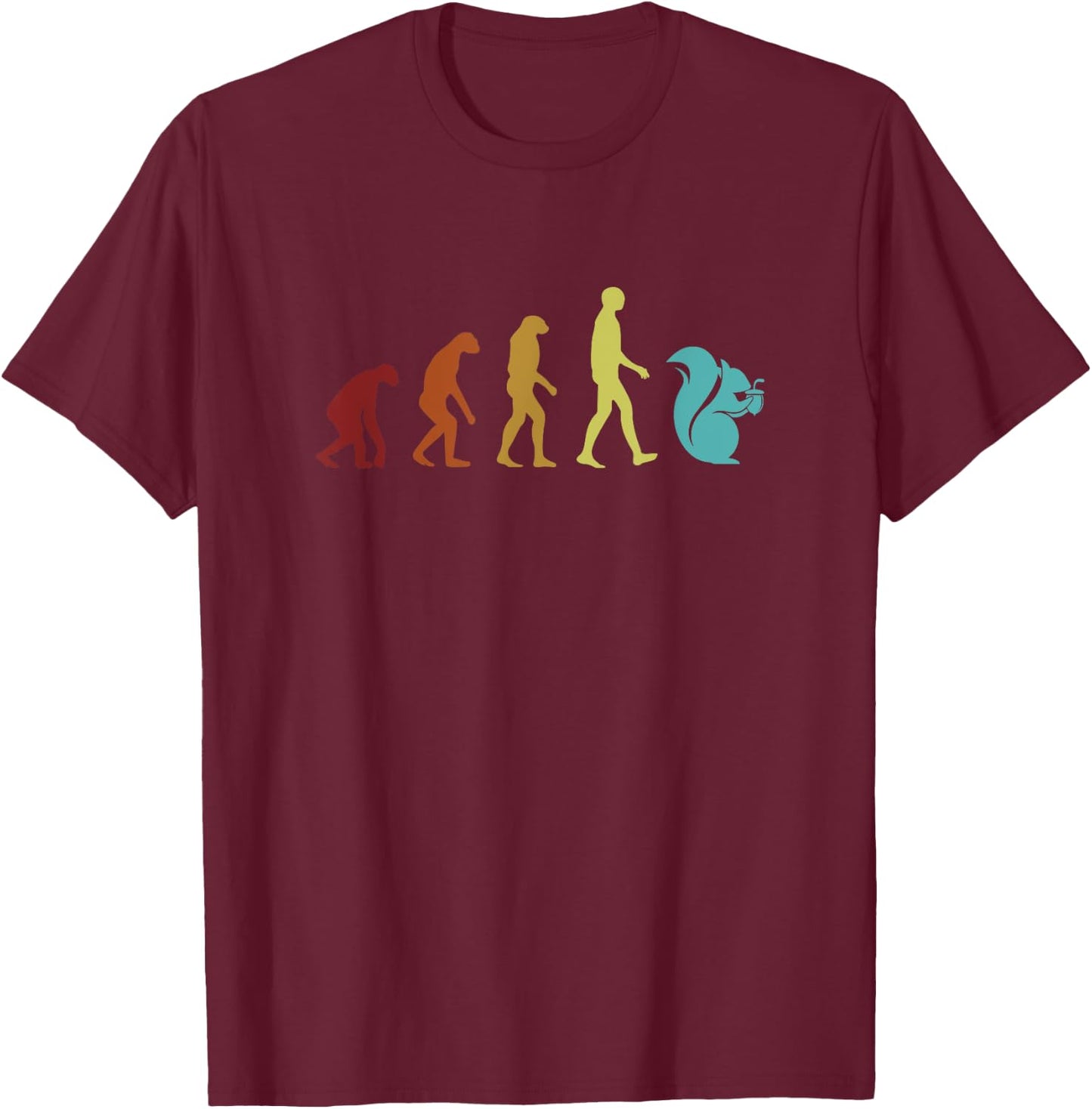 Squirrel Evolution Fox Eastern Gray Japanese Squirrel T-Shirt - T-Shirt | Maroon