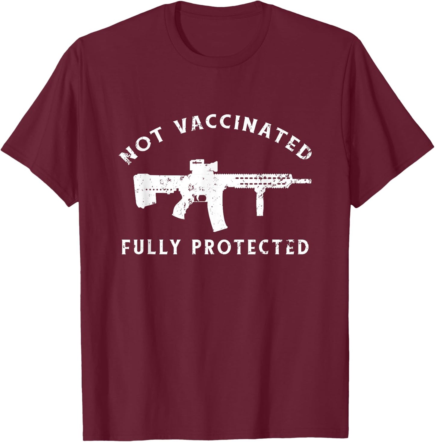 I Identify As Vaccinated Woke Anti-Vax Anti Vaccine Not Vaccinated Fully Protected 2A Anti Vax T-Shirt - T-Shirt | Maroon