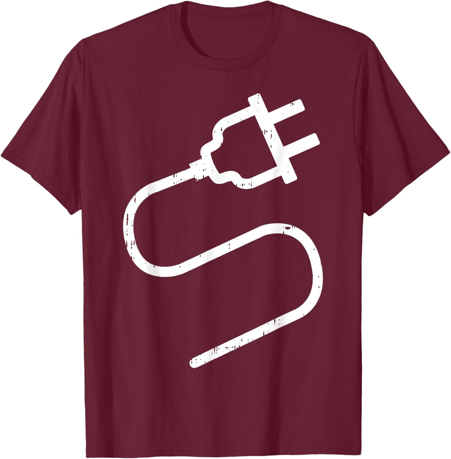 Couple Plug Socket Matching Costume Funny Halloween Gifts T-Shirt - T-Shirt | Maroon