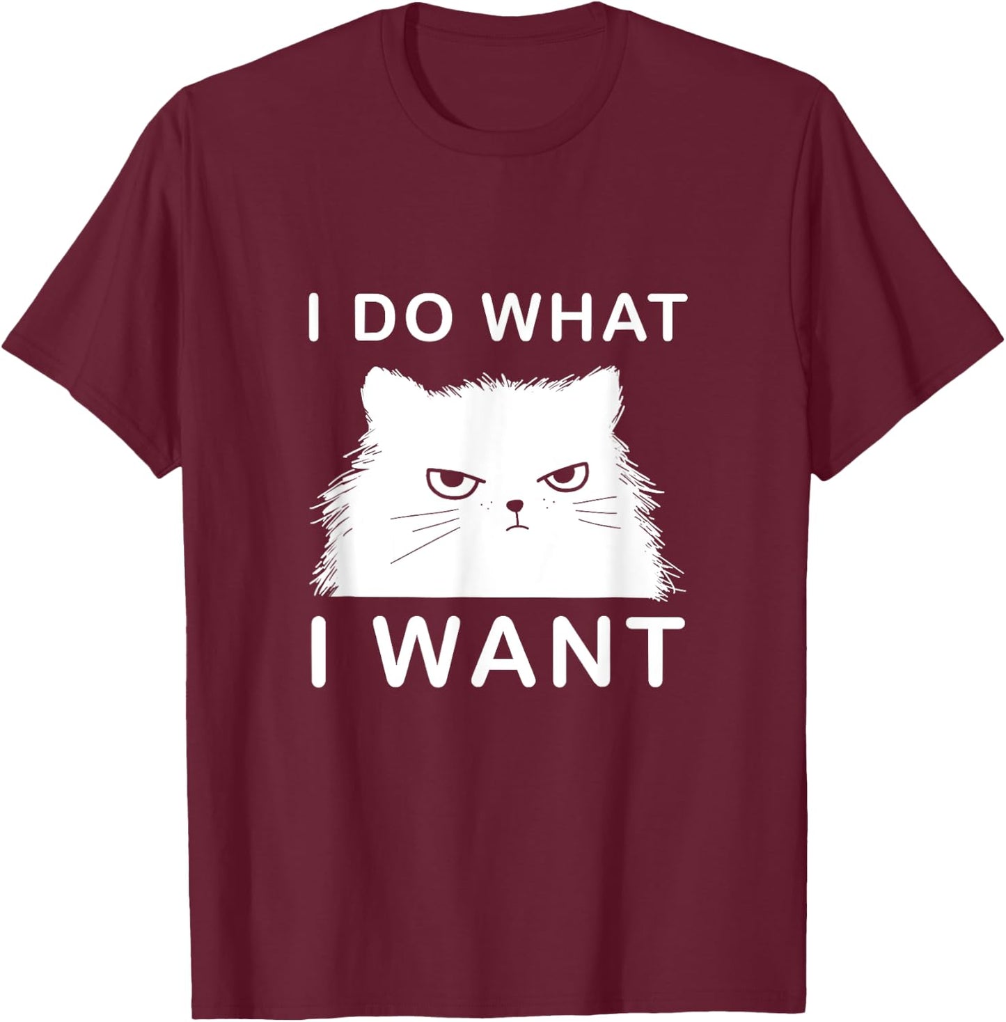 Retro 80s 90s Cat Lovers Funny I Do What I Want Cat Women T-Shirt - T-Shirt | Maroon