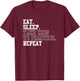 Eat Sleep Take Kids To Practice Repeat Sports Team Dad Mom T-Shirt - T-Shirt | Maroon