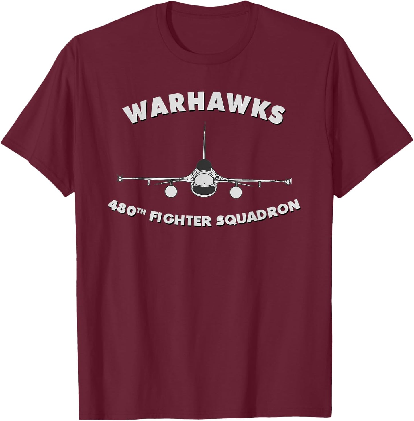 480th Fighter Squadron The Warhawks T-Shirt - T-Shirt | Maroon
