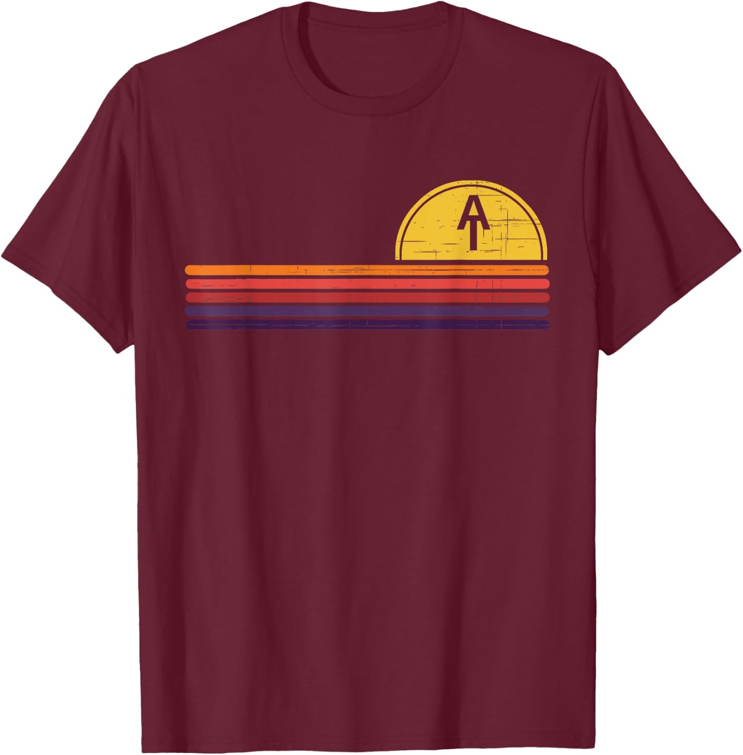 Vintage Appalachian Trail Horizontal Stripe Hiking T-Shirt - T-Shirt | Maroon
