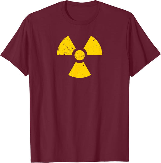 Vintage Radioactive Symbol T-Shirt - T-Shirt | Maroon