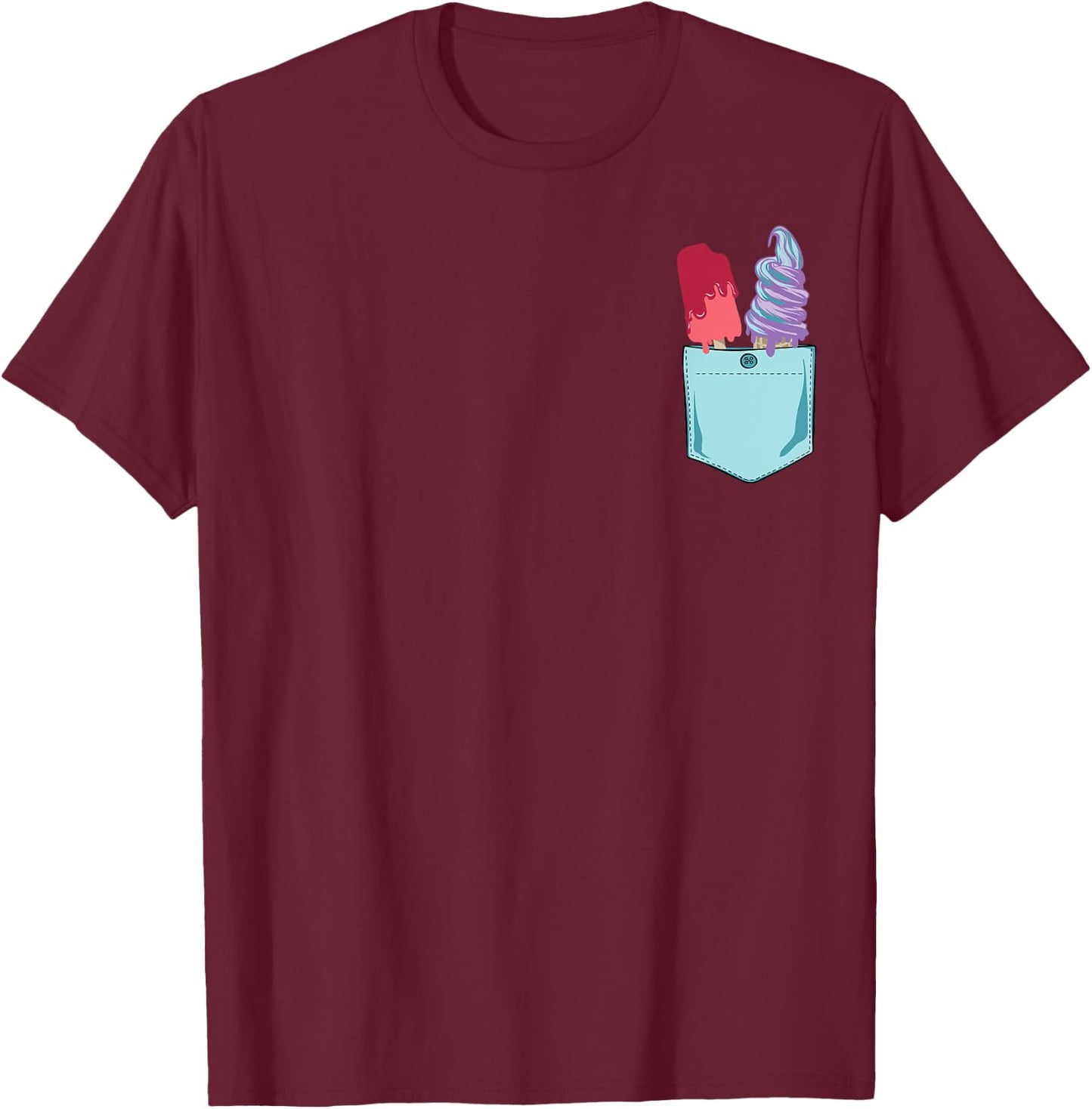 Vintage Ice Cream Summer T-Shirt - T-Shirt | Maroon