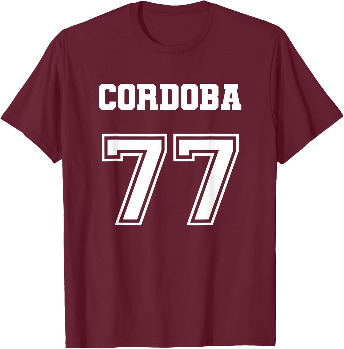 Jersey Style 1977 77 Cordoba Classic Muscle Car Lowrider T-Shirt - T-Shirt | Maroon