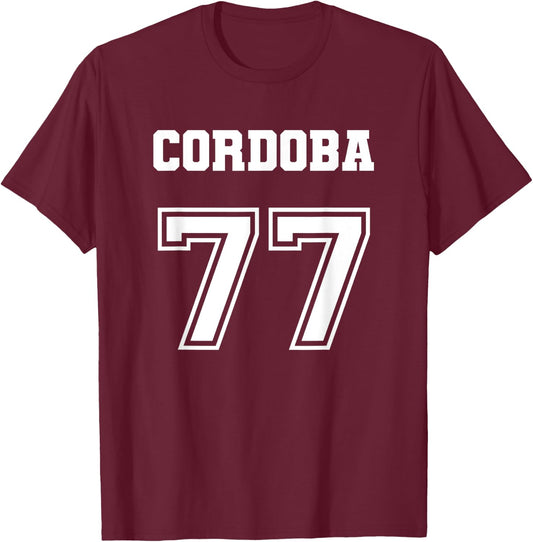 Jersey Style 1977 77 Cordoba Classic Muscle Car Lowrider T-Shirt - T-Shirt | Maroon