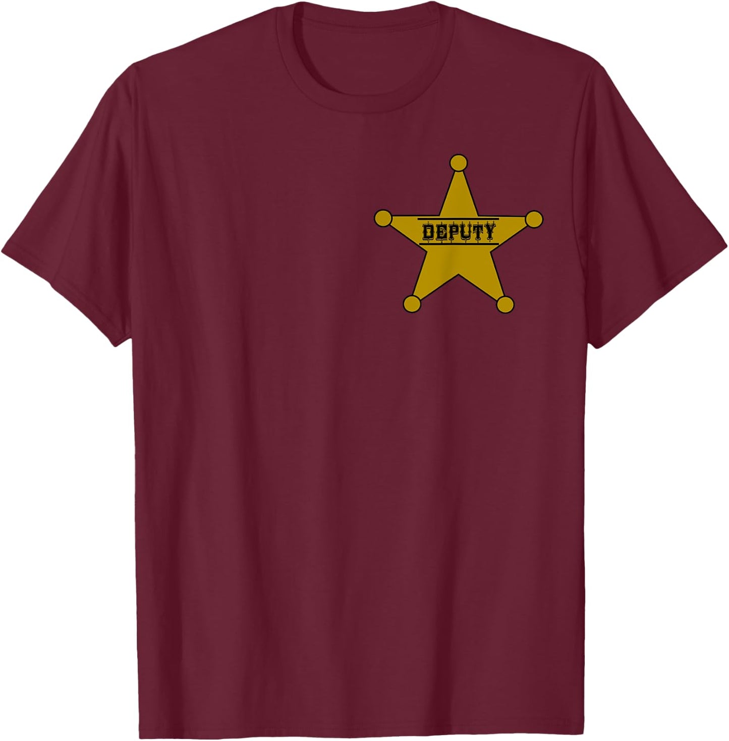 Sheriff Deputy Shirt Badge Costume T-Shirt - T-Shirt | Maroon