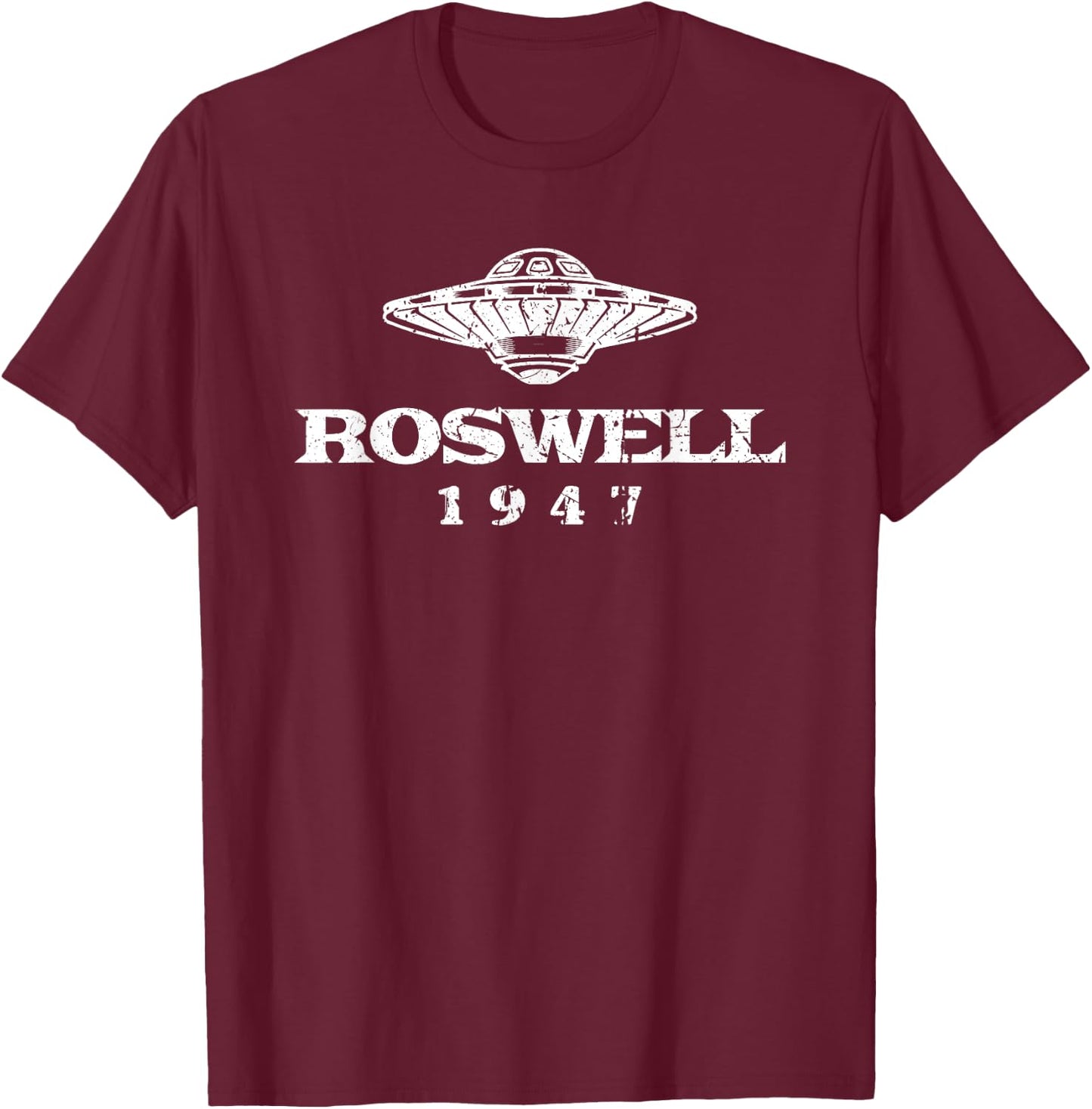 Roswell Incident 1947 UFO Alien Experience Conspiracy Fan T-Shirt - T-Shirt | Maroon