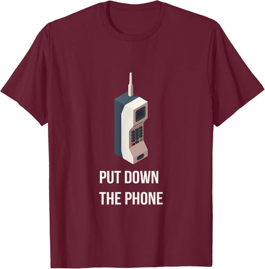 Enjoy Cool Retro Old School Phone Graphic Cool Designs T-Shirt - T-Shirt | Maroon
