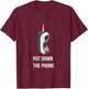 Enjoy Cool Retro Old School Phone Graphic Cool Designs T-Shirt - T-Shirt | Maroon