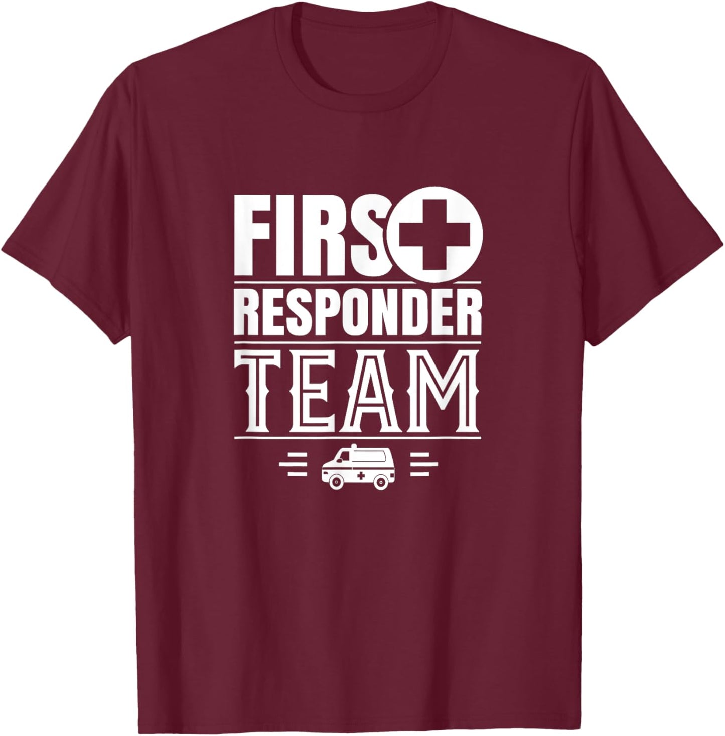 On Site Help First Responder Team Aid Helper Emergency Paramedic EMT - Black, -Adults, Short Sleeve, , Size Small T-Shirt - T-Shirt | Maroon