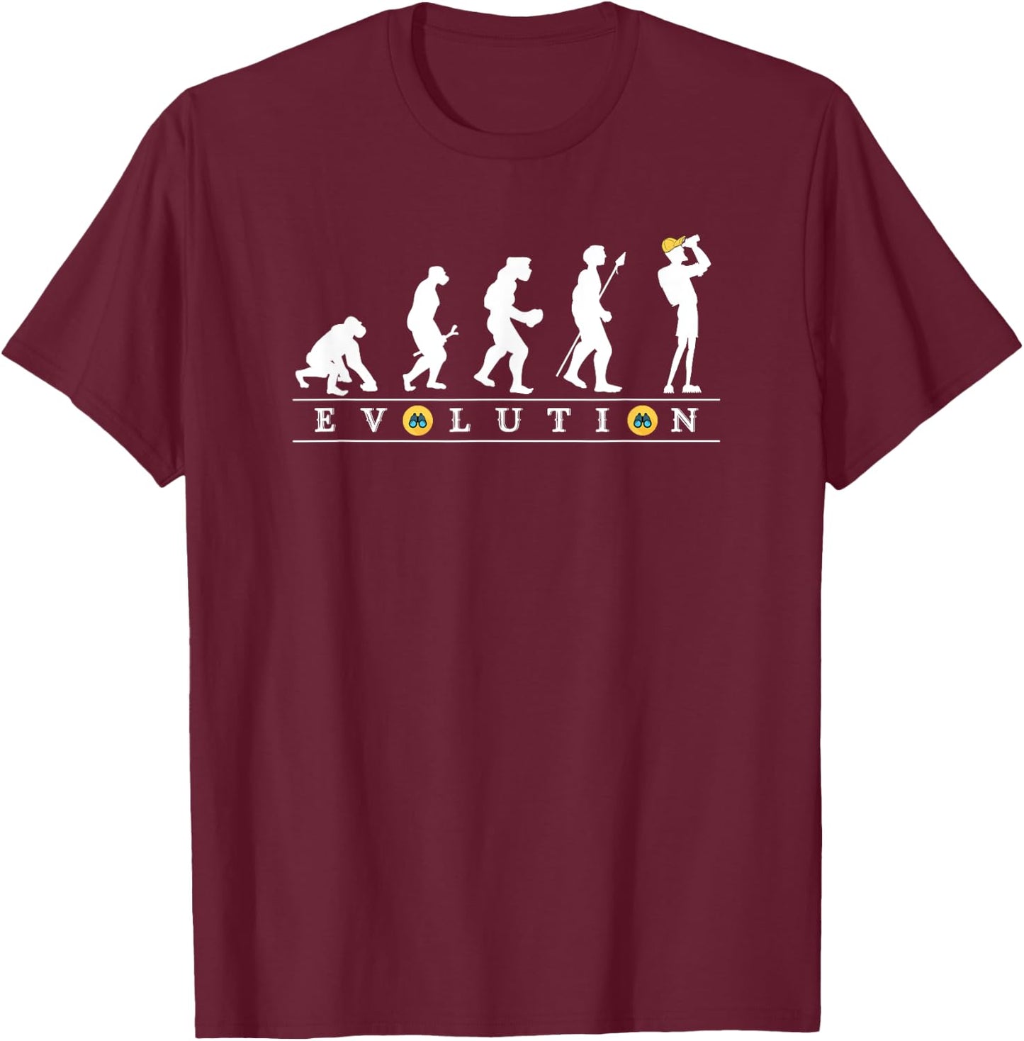 Birdwatcher Funny Evolution Bird Watching for birding birder T-Shirt - T-Shirt | Maroon