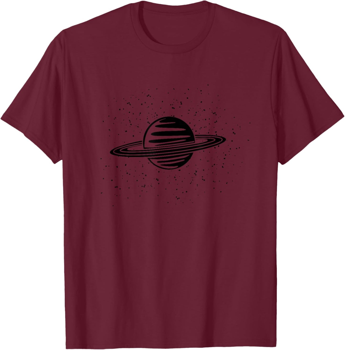 Planet Saturn Rings Vintage Outer Space Solar System Gift T-Shirt - T-Shirt | Maroon