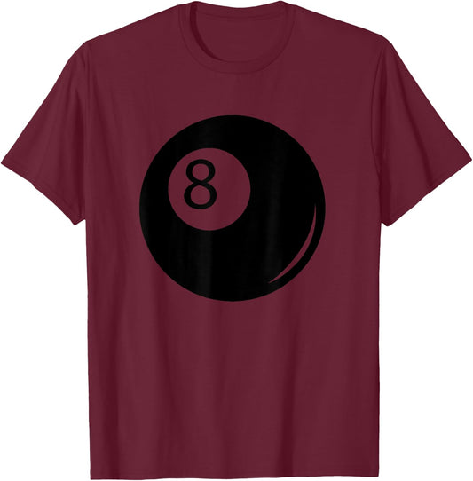 Silhouette Pocket Billiards Pool 8 Ball Cue Stick Player Fan T-Shirt - T-Shirt | Maroon