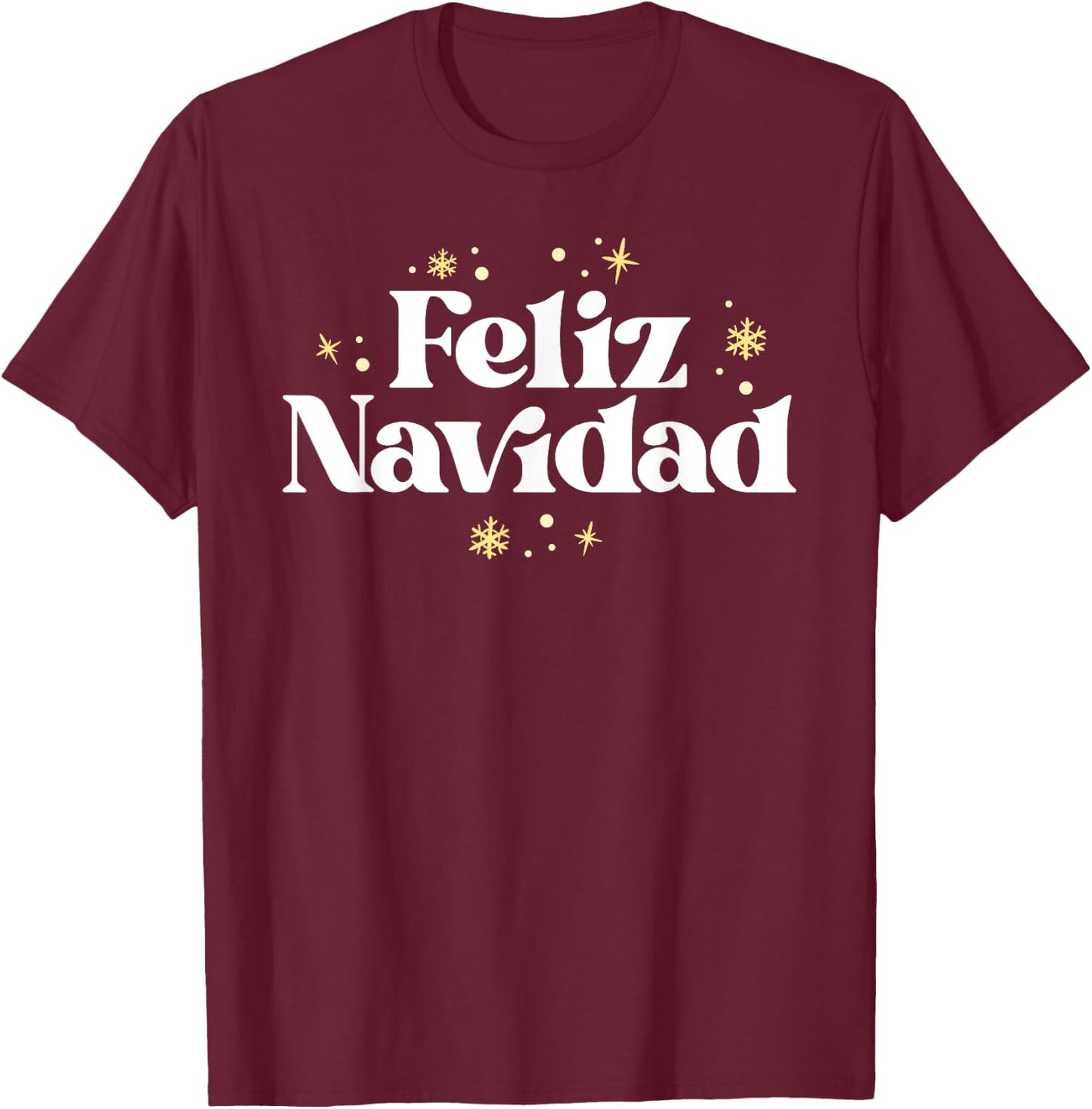 Vintage Feliz Navidad Retro Mexican Xmas Spanish Christmas T-Shirt - T-Shirt | Maroon