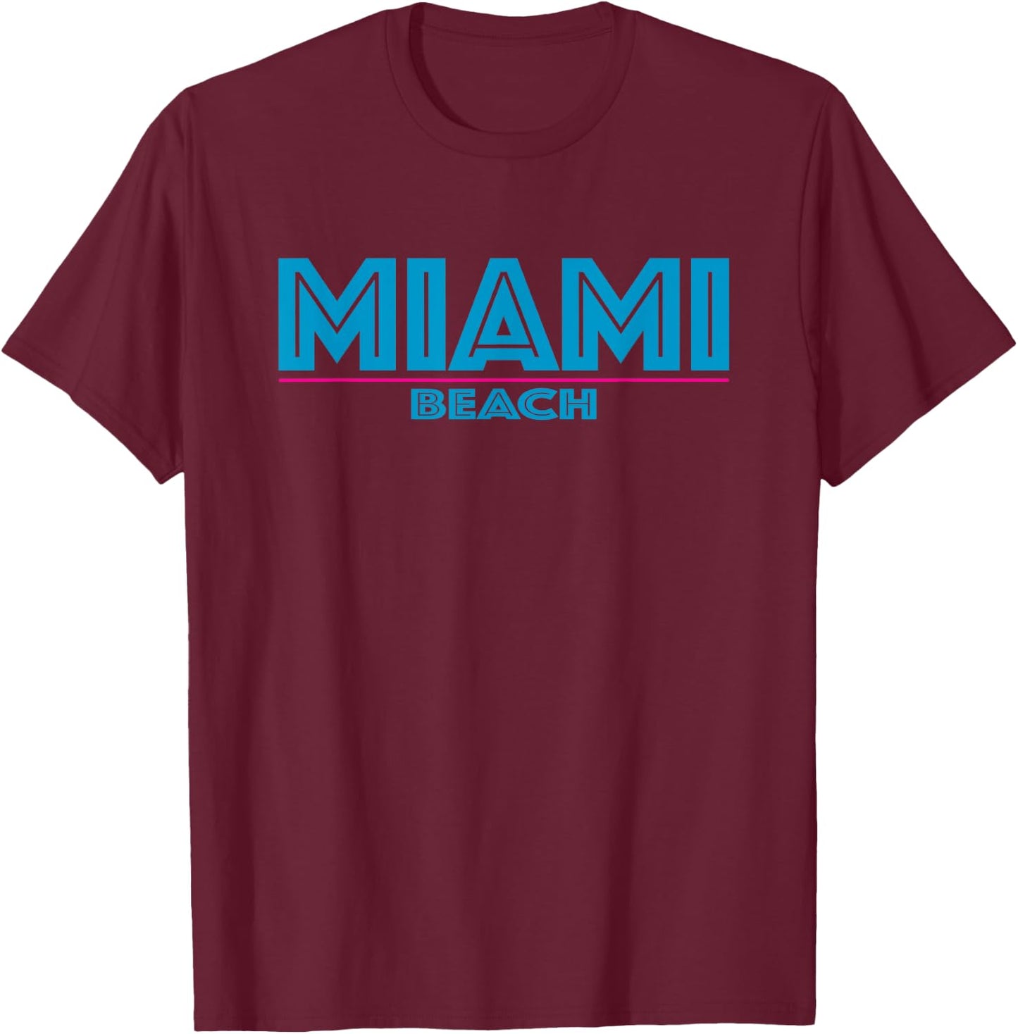 Retro Miami Beach Florida Graphic Men Women Girls Kids T-Shirt - T-Shirt | Maroon