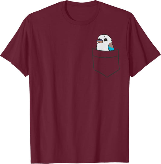 Cute Kookaburra In The Pocket T-Shirt - T-Shirt | Maroon