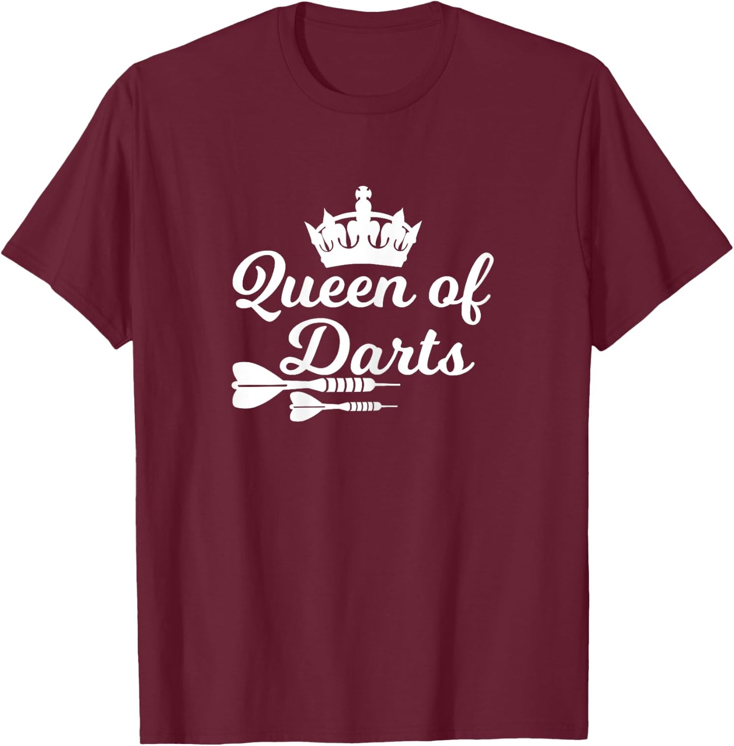 Queen of Darts - Funny Dart Design T-Shirt - T-Shirt | Maroon