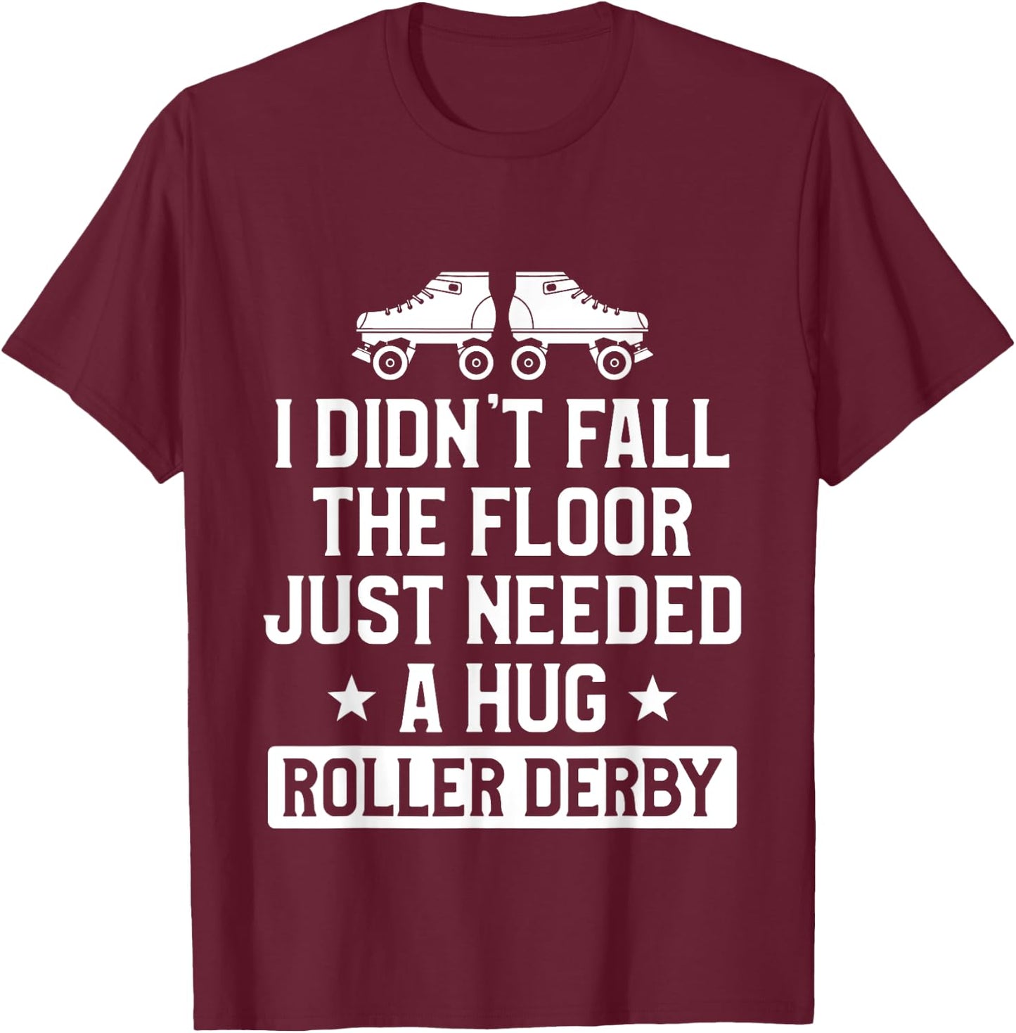 Roller Derby Player Fall on Floor Skating Team T-Shirt - T-Shirt | Maroon