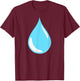 Vintage Water Is Life Minimalist Water Droplet Rain Graphic T-Shirt - T-Shirt | Maroon