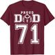 Custom Proud Football Dad Number 71 Personalized T-Shirt - T-Shirt | Maroon