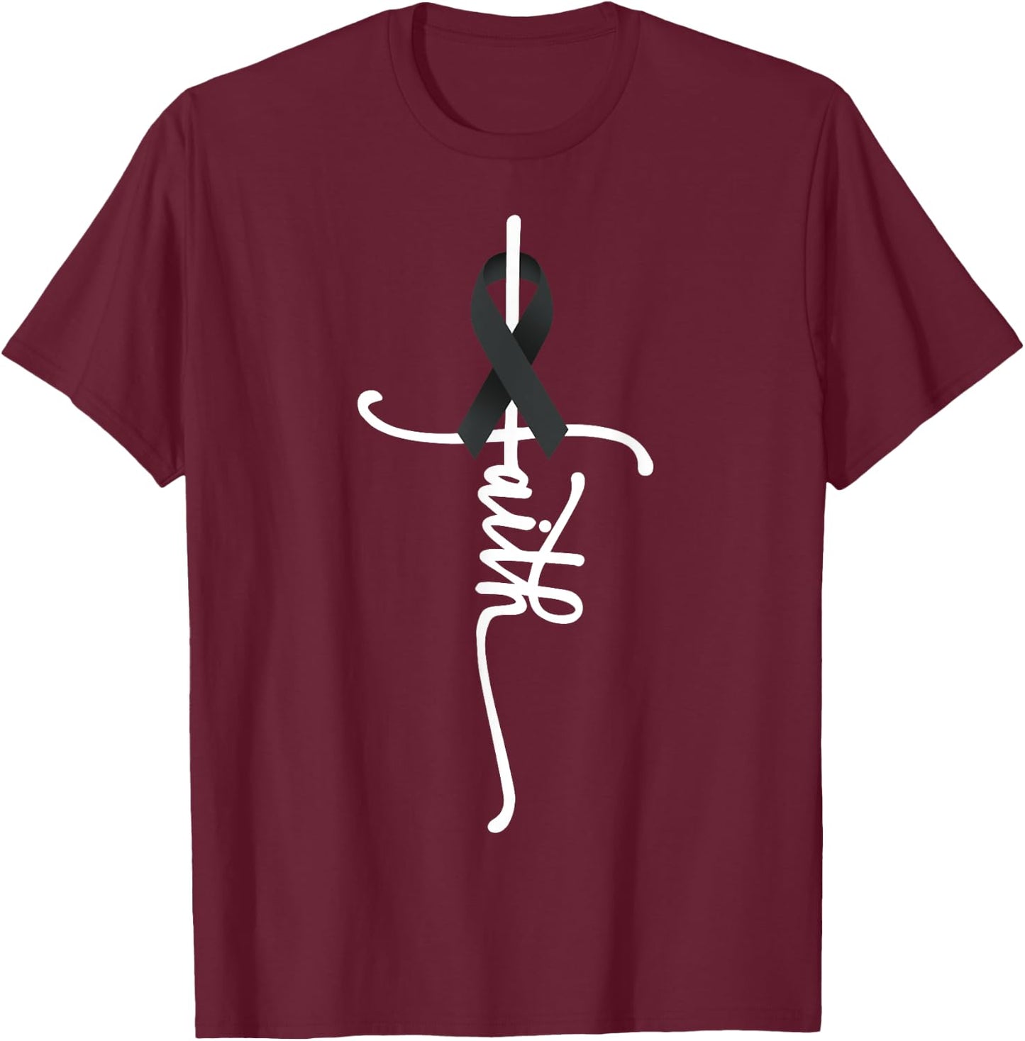 Skin Cancer Faith Melanoma Skin Cancer Awareness May Support T-Shirt - T-Shirt | Maroon