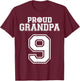 Custom Proud Volleyball Grandpa Number 9 Personalized Men T-Shirt - T-Shirt | Maroon