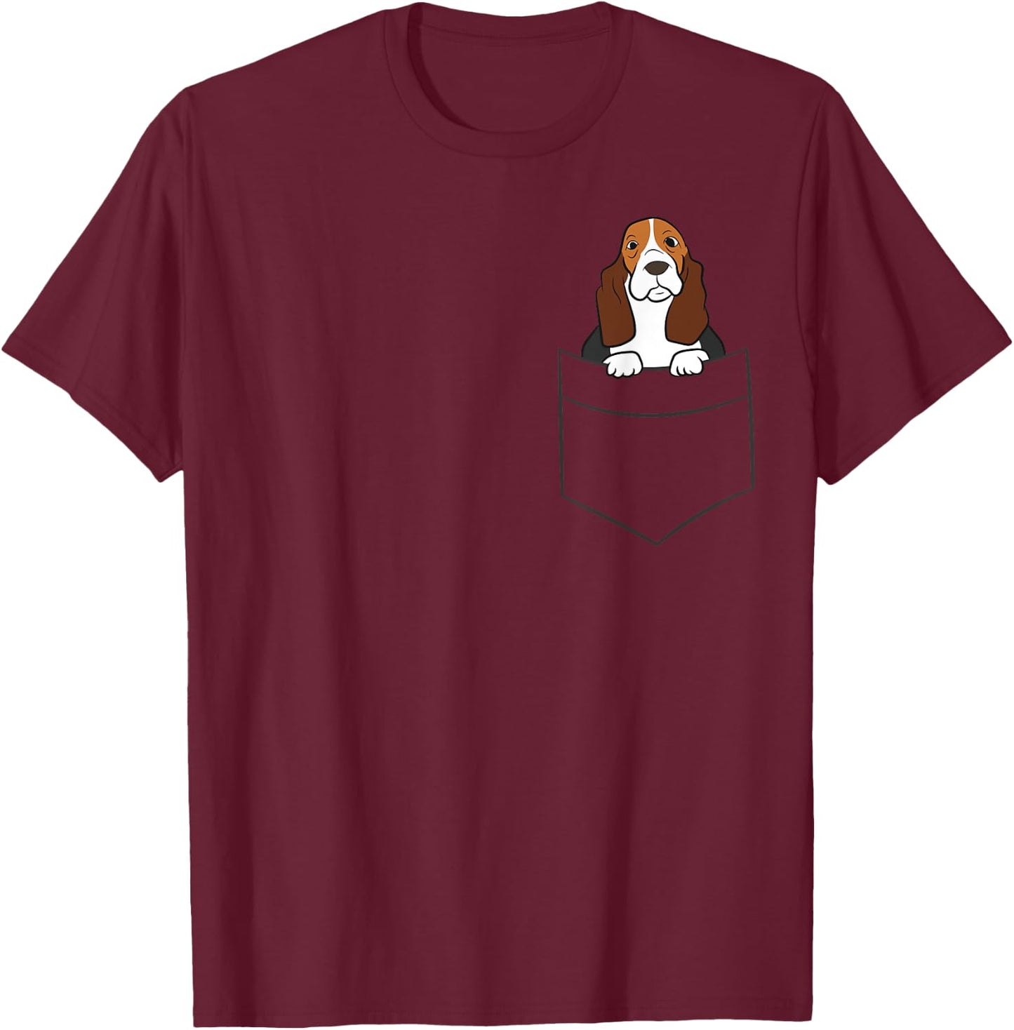 Basset Hound Puppy Basset Hound In a Pocket T-Shirt - T-Shirt | Maroon