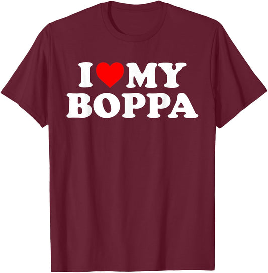 Kids I Love My Boppa T-Shirt - T-Shirt | Maroon