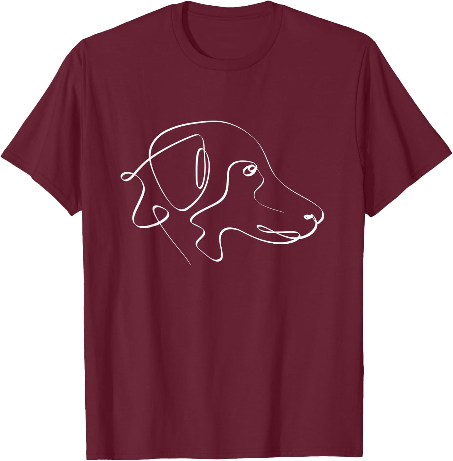 DOG LINE ART | Pets love | Puppy | Pitbull | Happy Dogs Pet Men Women Kids T-Shirt - T-Shirt | Maroon