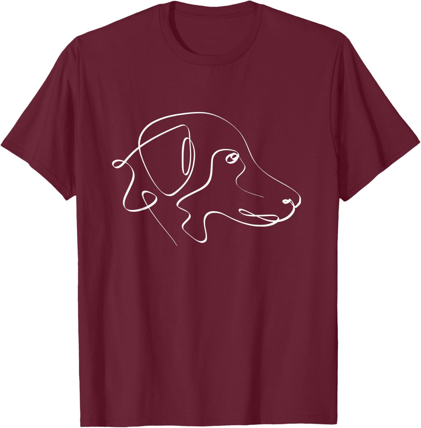 DOG LINE ART | Pets love | Puppy | Pitbull | Happy Dogs Pet Men Women Kids T-Shirt - T-Shirt | Maroon