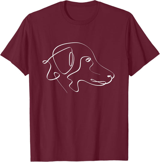 DOG LINE ART | Pets love | Puppy | Pitbull | Happy Dogs Pet Men Women Kids T-Shirt - T-Shirt | Maroon