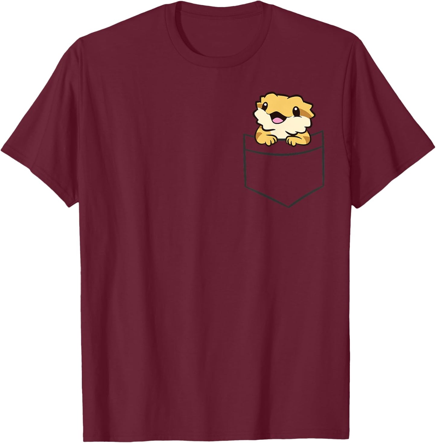 Funny Lizard and Gecko Gifts Bearded Dragon In The Pocket Cute Pet Bearded Dragon -Kids Black T-Shirt - T-Shirt | Maroon